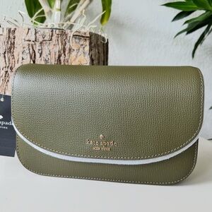 Kate Spade New York Kristi Refined Grain Leather Crossbody – Seaweed Green